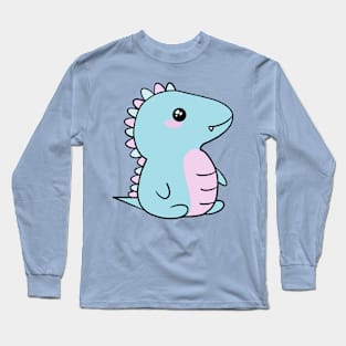 Kawaii Cotton Candy Baby Dinosaur for Dino Fans Long Sleeve T-Shirt